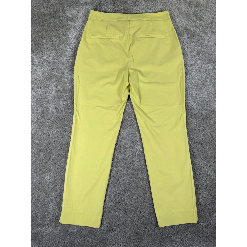 Zara Womens Slim Fit Ankle Pants Lime Green Chartreuse Size 6 Stretch Trousers - Picture 2 of 6
